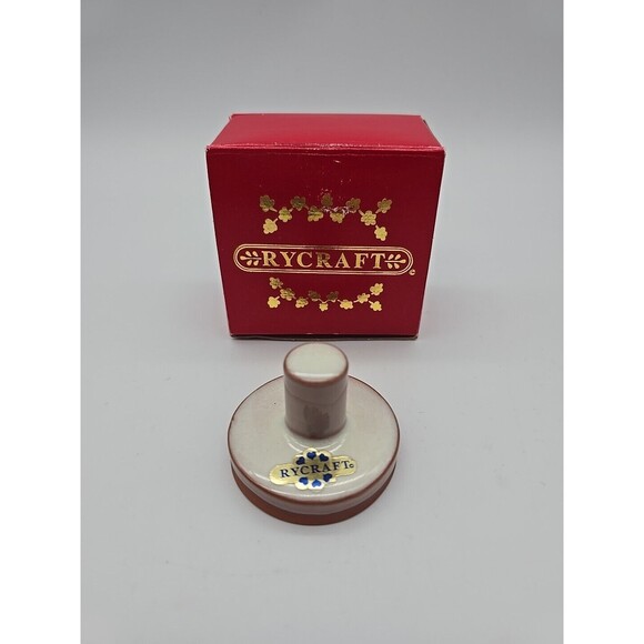 RYCRAFT Terra Cotta 2" Cookie Stamp Press Poinsettia Flower Christmas Pottery - Picture 1 of 7